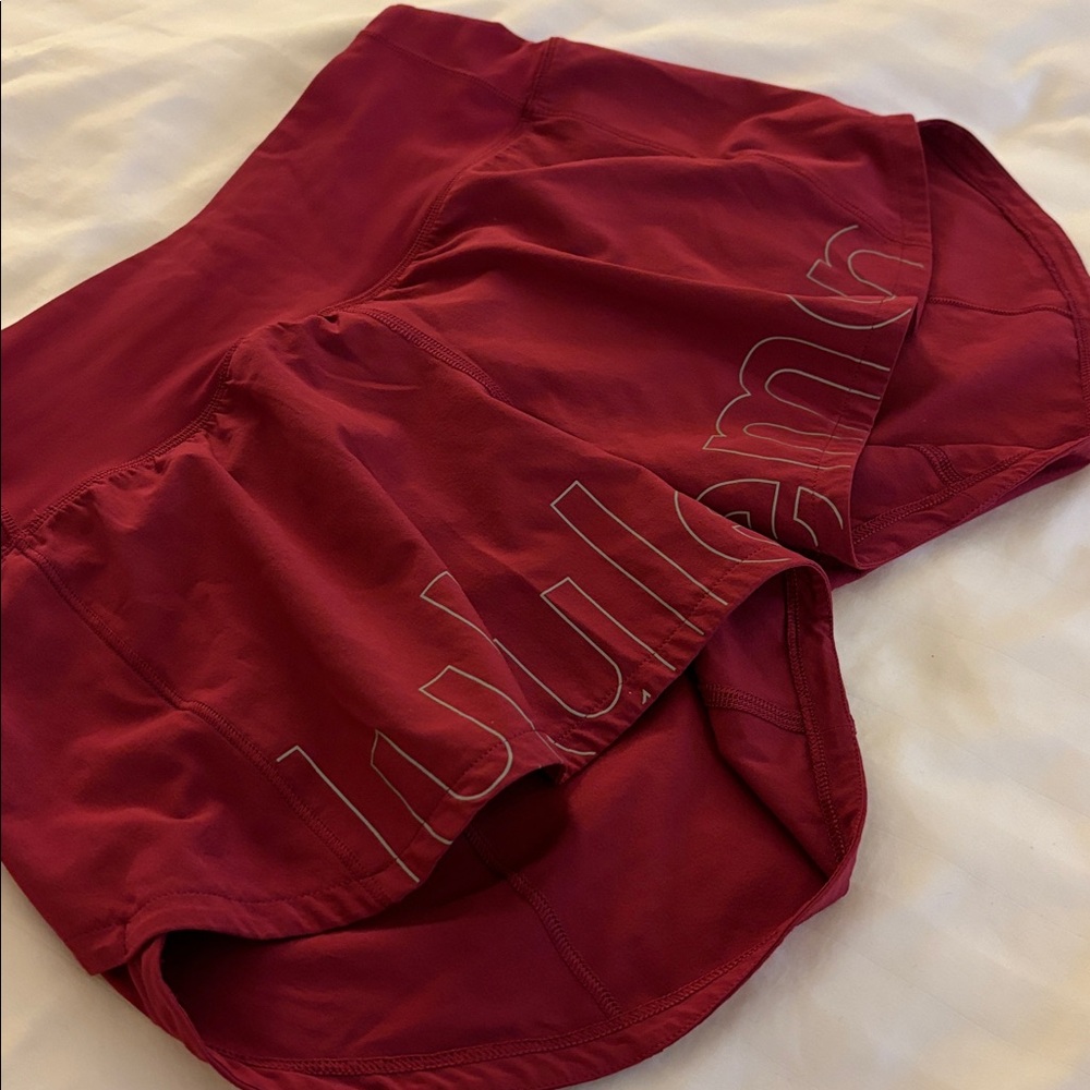Lululemon Speed Up MR Shorts Lined graphic size 2 Pomegranate - Picture 2 of 8